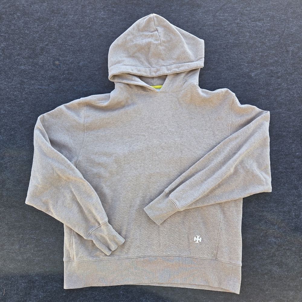Tory Sport Womens Pullover Oversized Hoodie Sweater Brown Cotton Sz Medium